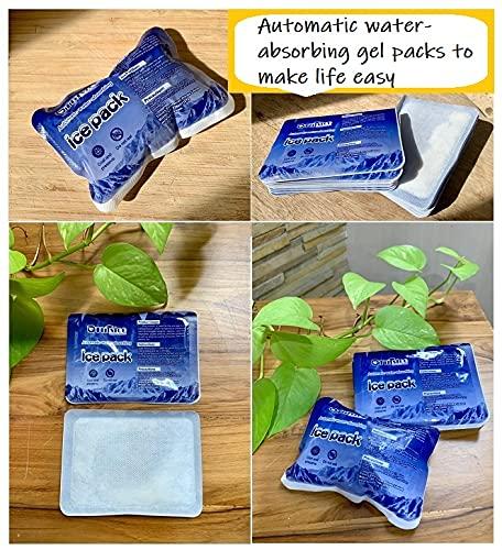 TINSICO TINSICO Ice Pack, Gel Bag (Pack of 10), Automatic Water Absorption Cold Pack, 9x12 cm, Reusable Cooling Pack to keep Food Beverage Cool and Fresh, Ice Pack for Pain Relief