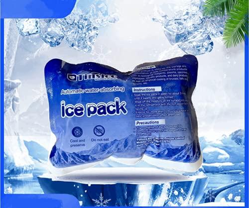 TINSICO TINSICO Ice Pack, Gel Bag (Pack of 10), Automatic Water Absorption Cold Pack, 9x12 cm, Reusable Cooling Pack to keep Food Beverage Cool and Fresh, Ice Pack for Pain Relief