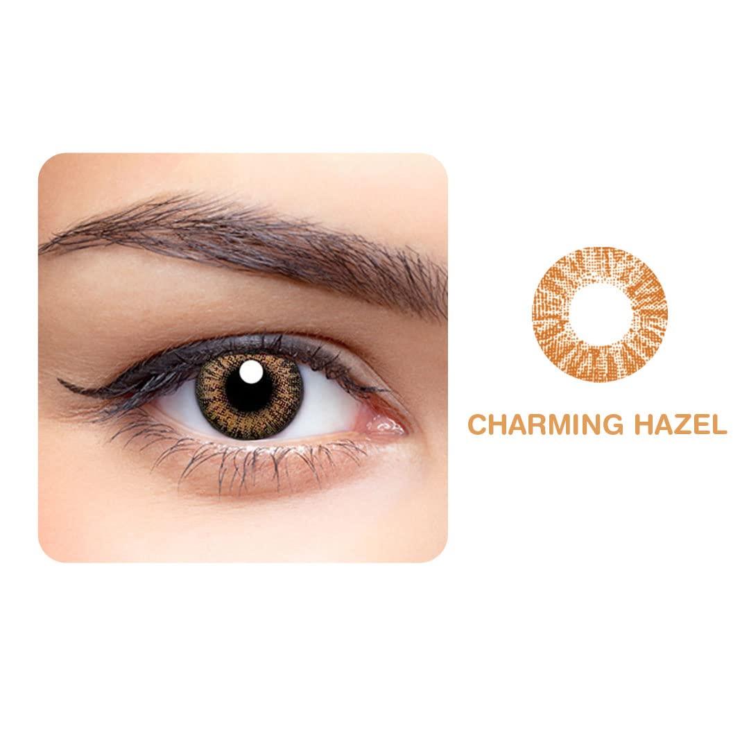 Generic Aryan Super Premium Monthly Disposable Safe Natural Looking Comfortable Cosmetic Color Lens for Men and Women 2 Pcs- Light Brown Charming Hazel (-3.00) Power