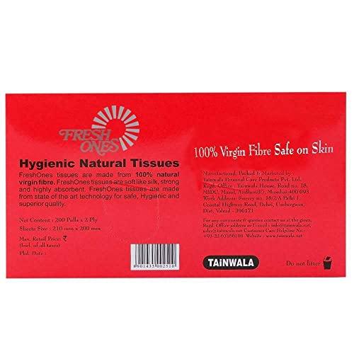 Fresh Ones Fresh Ones Facial Tissues Papers 800 Pulls 2 Ply Soft & Silky Napkins Wipes ( Pack of 4 )