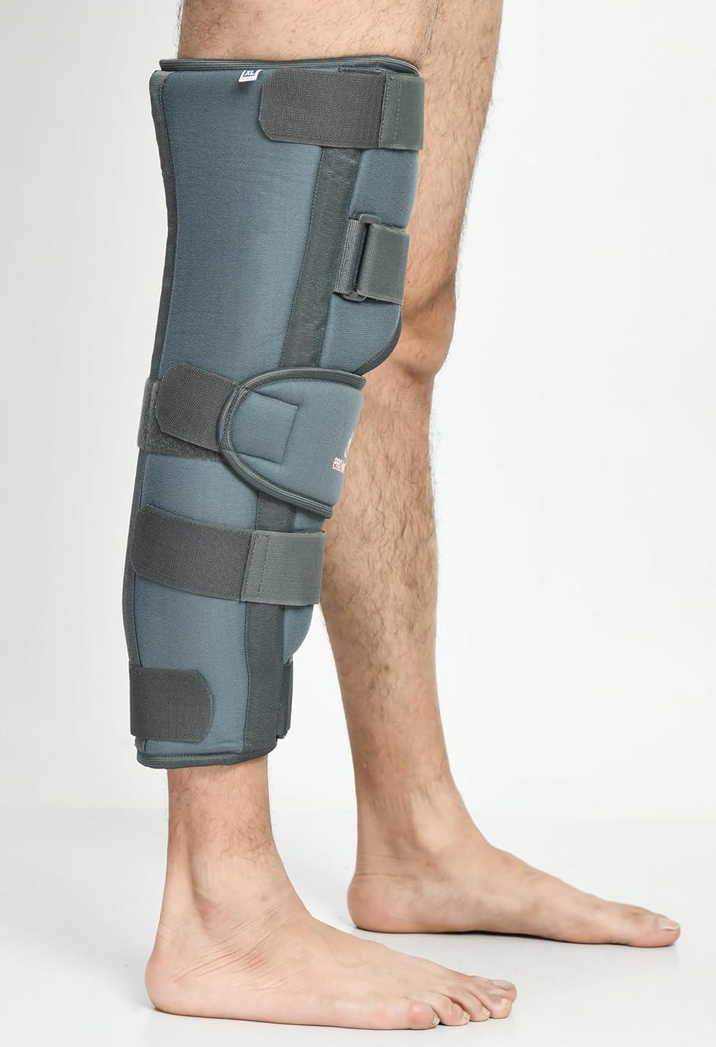 PRO HEALTHCARE PRO HEALTHCARE Knee Immobilizer Brace for Knee Support for Osteoarthritis of knee joint Pain Dislocation Injuries Ligament Tear Wraparound Knee Stabilizer Splint for Men & Women(19\" Long) (XL)