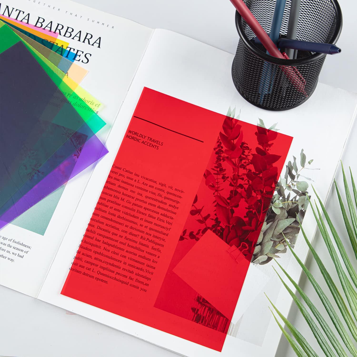 FFNIU 32 Pcs Colored Overlays Dyslexia, Reading Color Overlays, Dyslexia Tools for Kids, ADHD and to Reduce Visual Stress, A6 Size