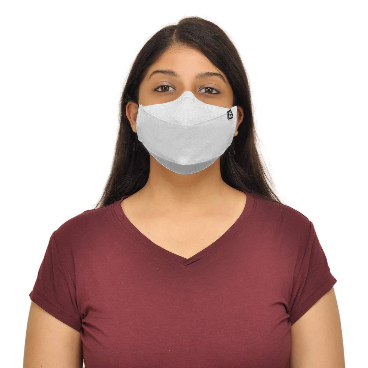 YUGA YUGA Cotton Reuseable Mask (Galaxy Black, Blue Candy, Pearl White, Without Valve, 3 Pieces) for Unisex