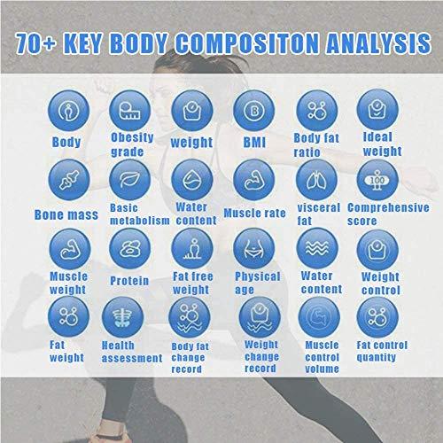 Sisliya Sisliya Body Fat Solar Scale Bluetooth, Digital Body Weight Bathroom Scales Weighing Scale with Smart BMI Scale, Body Composition Monitors with Smartphone App Baby Weight Machine For Hospital