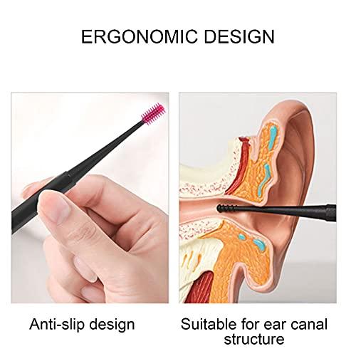 dooti Silicone Ear Wax Removal Tool, Ear Cleaner Reusable Soft Spiral Earwax Remover Ear Cleaning Kit Ear Canal Pick for Olders/Adult/Kids(Pink-cardboard packaging)