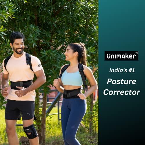 unimaker unimaker Posture Corrector for Men & Women, Back Pain Relief Belt for Spinal Backbone Support Spine Posture Corrector Neoprene (L)