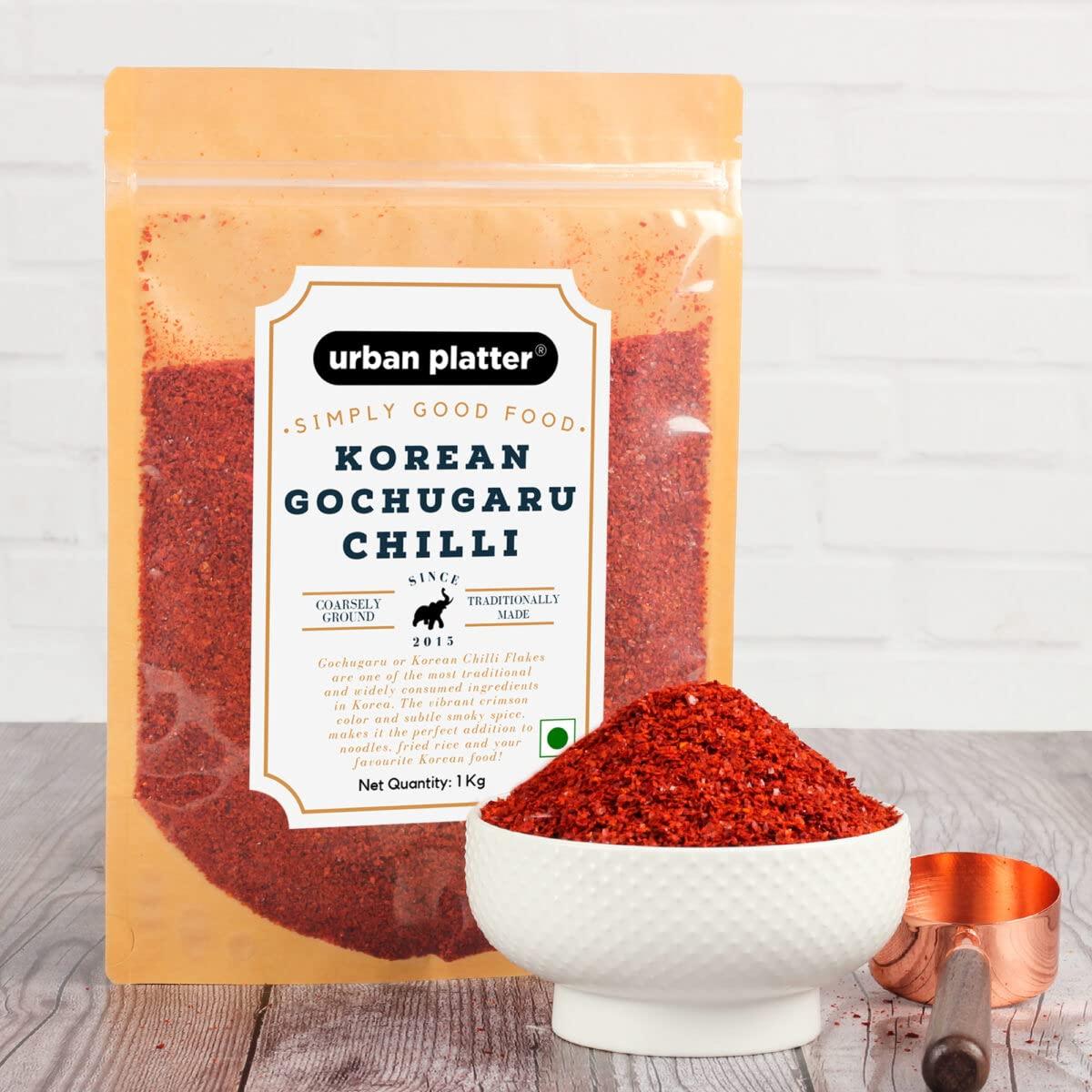 urban platter Urban Platter Korean Gochugaru Hot Pepper Powder 1Kg [Coarse ground Korean Dried Chilli Peppers | Smoky & Spicy| Use for Kimchi and other Korean Dishes]