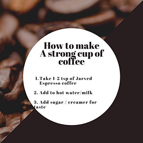 jarved international Jarved espresso intenso instant coffee italian roast 100g contains 100% agglomerated coffee, no chicory |no equipment required