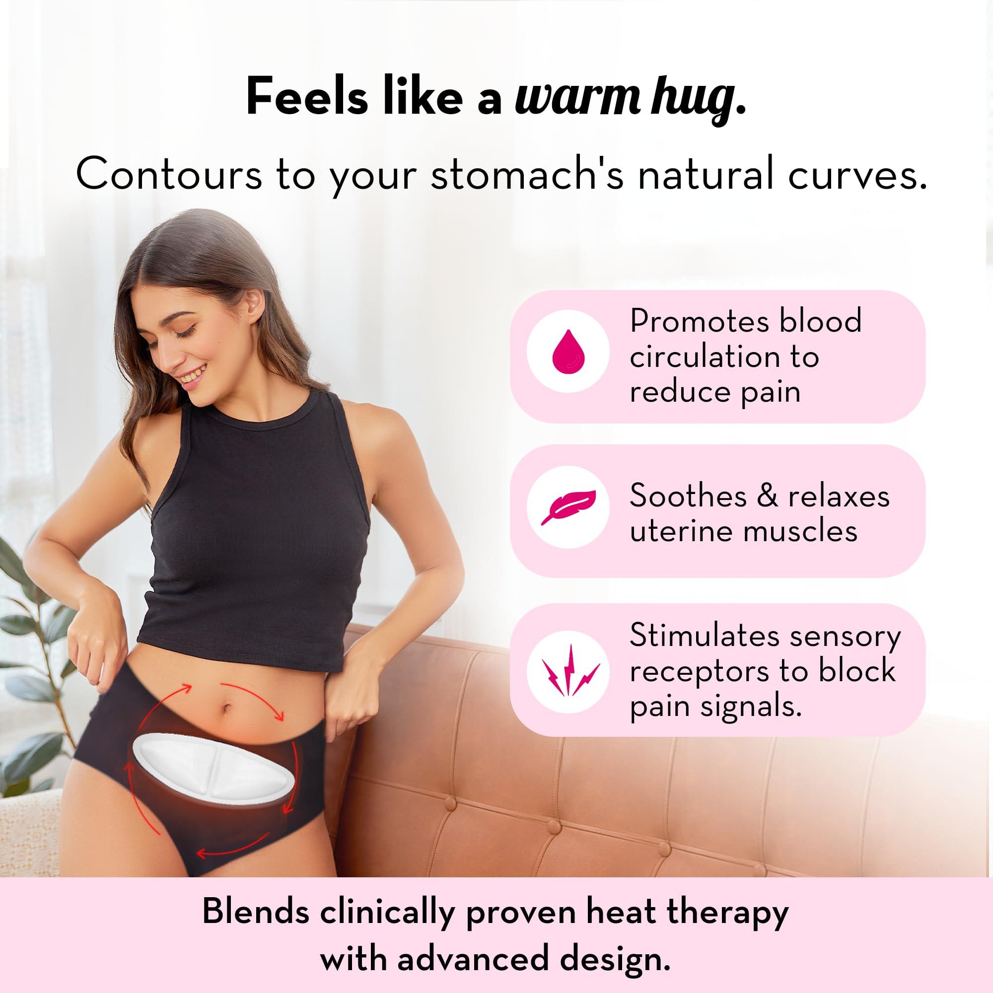 PLUSH Plush 8+ Hour Instant Cramp Relief Heating Patch (Pack of 2) | 100% Herbal & Safe | Air Activated | No Side Effects