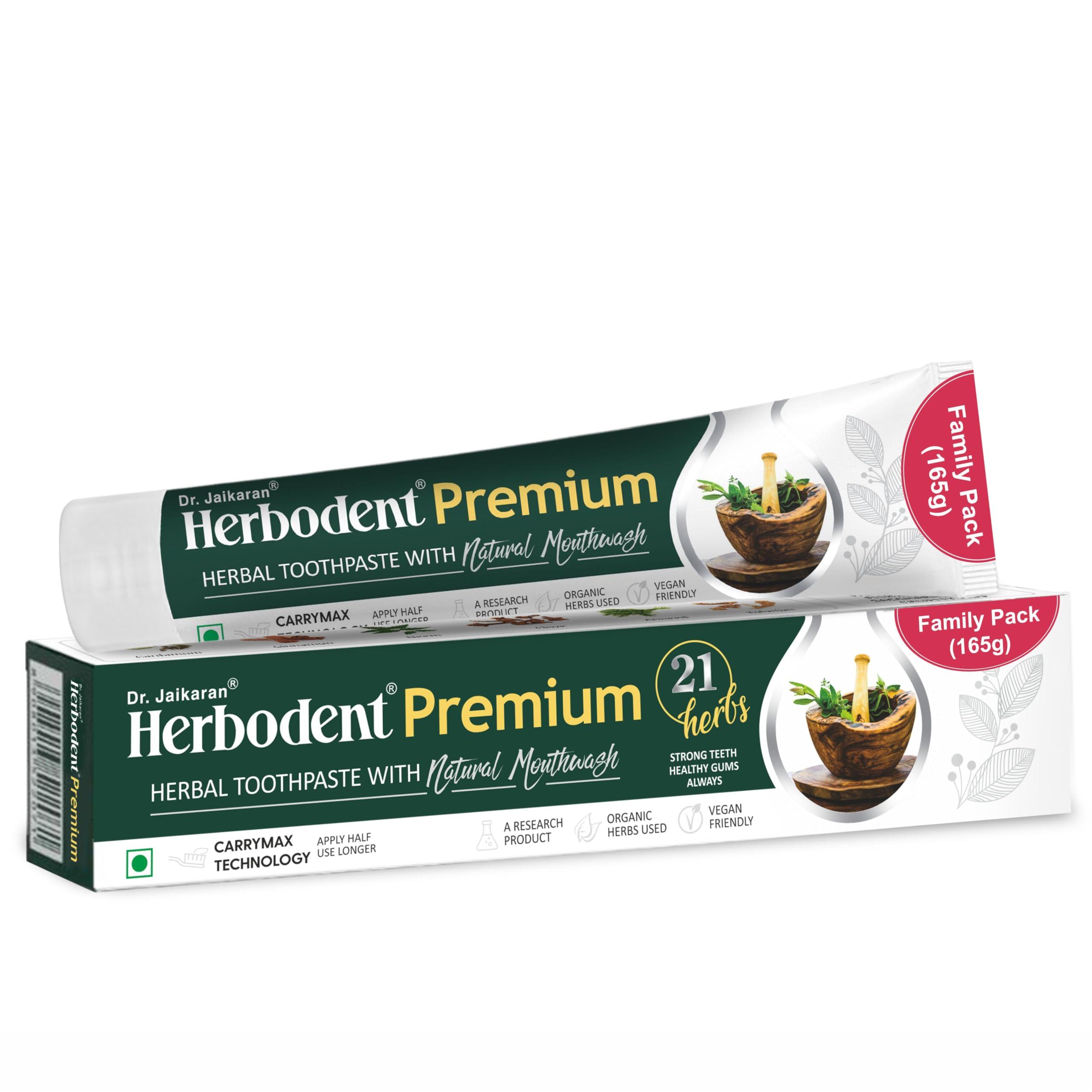 Herbodent Herbodent Premium Gingivitis Prevention Toothpaste-165G Pack Of 1|A Unique Blend Of 21 Herbs Like Neem, Clove, Cinnamon, Cardamom With Natural Mouthwash-No Paraben, No Fluoride, No Saccharin