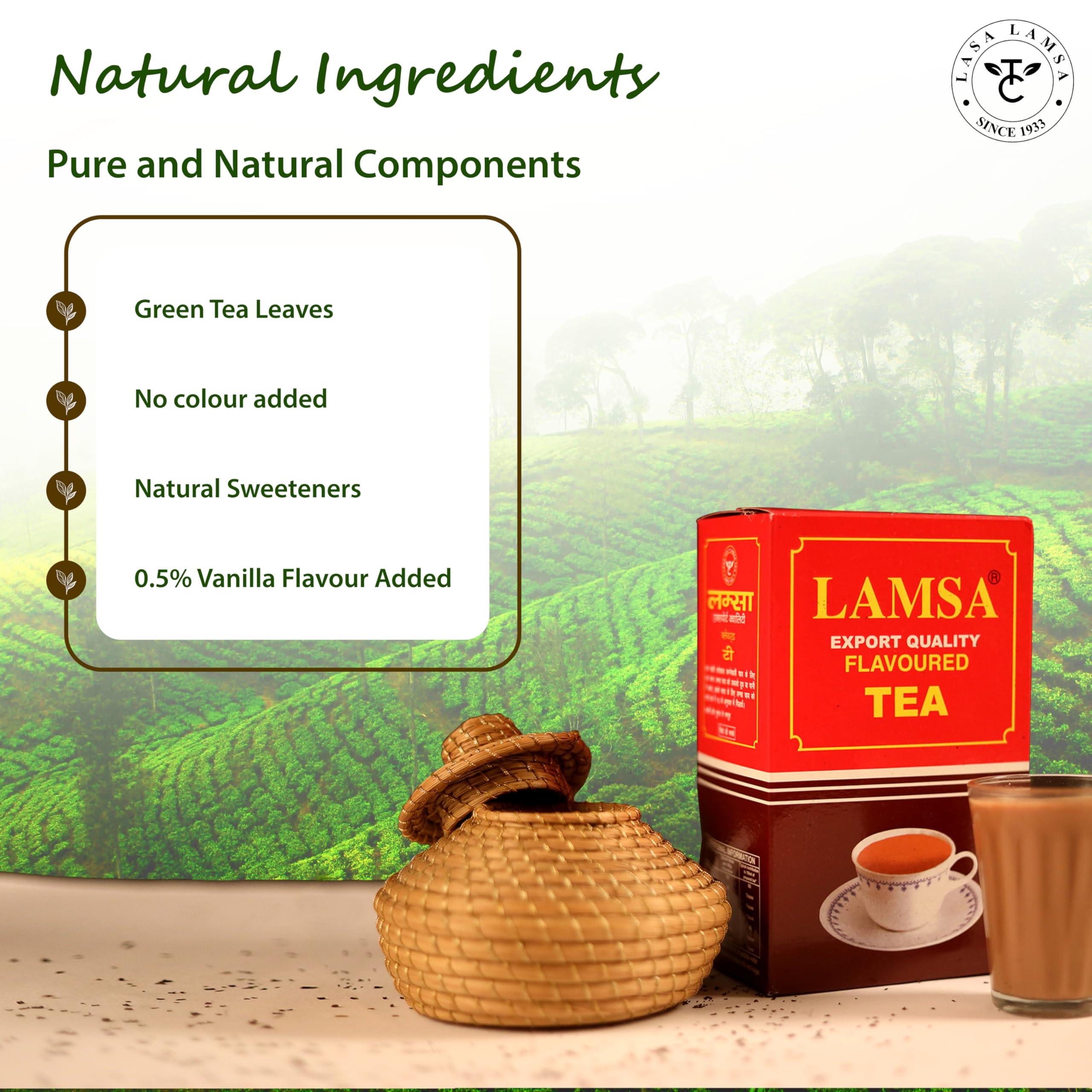 Lamsa Lamsa Flavoured Loose Leaves Black Tea, No Added Color, Carton, 500 Grams