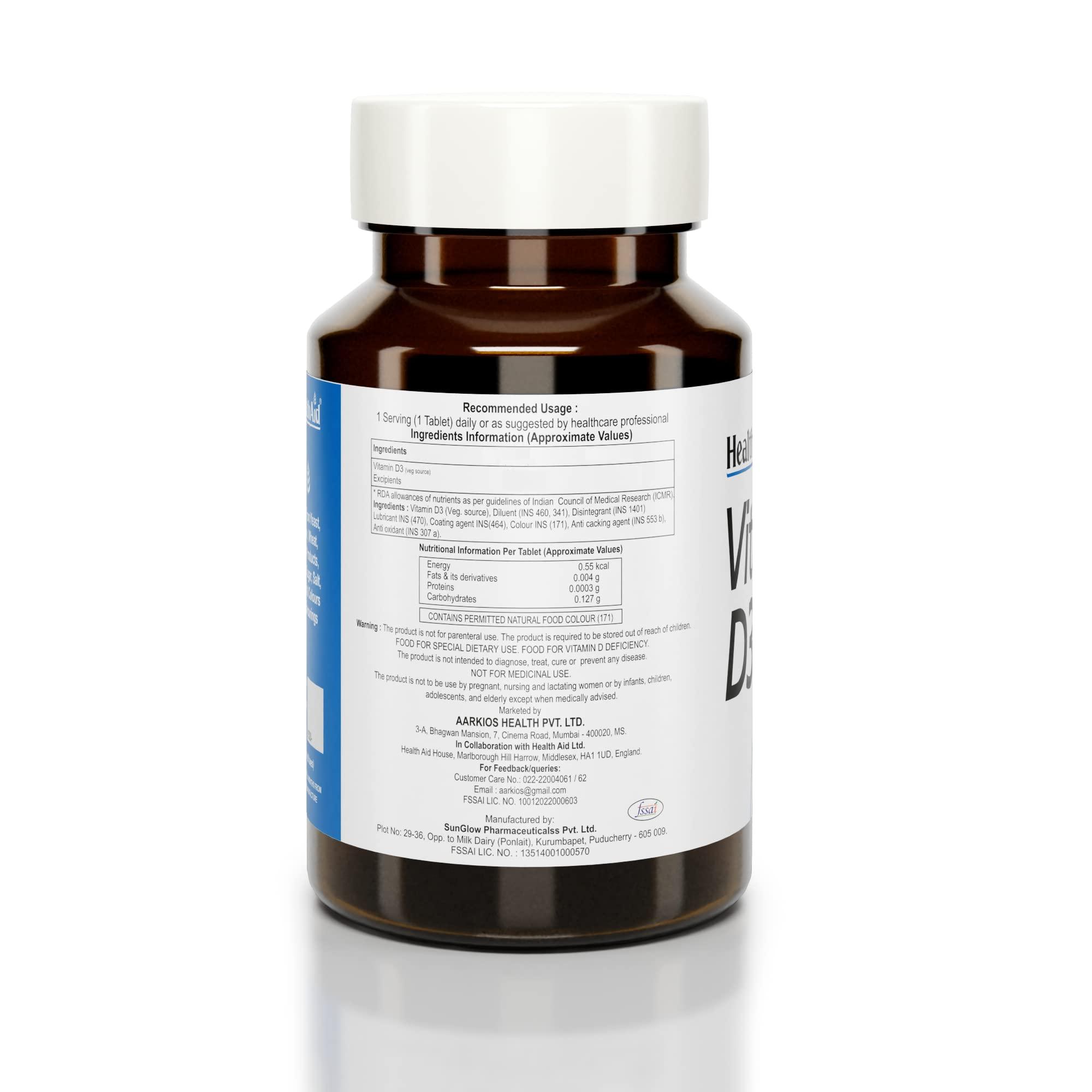 Health Aid HealthAid Vitamin D3-30 Vegetarian Tablets