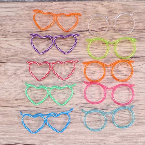 TOYANDONA TOYANDONA Fun Drinking Straw Eye Glasses 20 Pcs DIY Straw Tube Sets Flexible Crazy Straws Glasses for Kids Adult Party Birthday, Wedding, Bar Party Favors