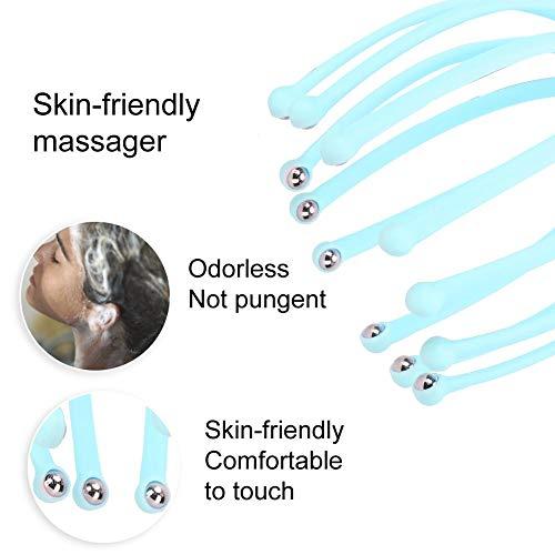 Aufee 12 Claw Head Massager Toy, Claw Head Massager Stress Relief Hair Therapy Rolling Ball Scalp Massage Toy(Blue)