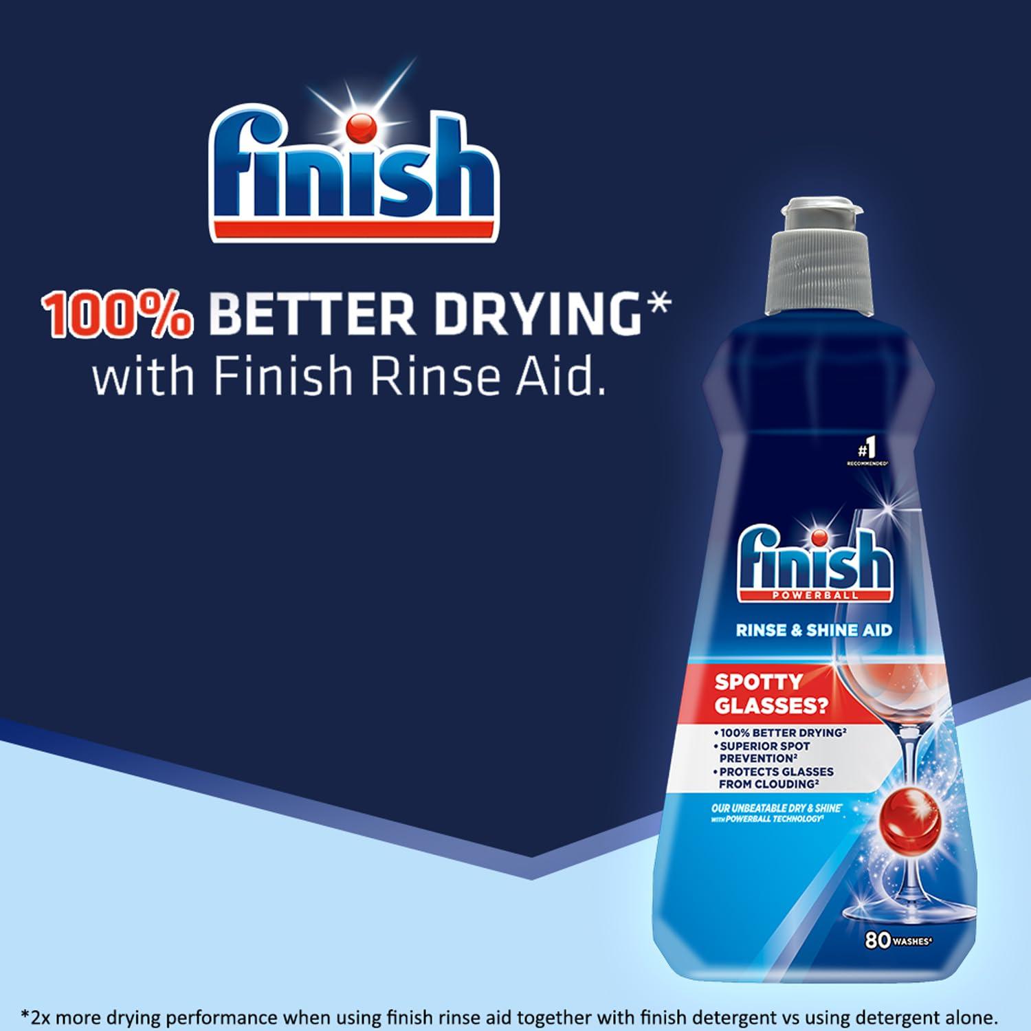 Finish Finish Dishwasher Rinse Aid, Shine & Dry - 400 ml (Pack of 4)