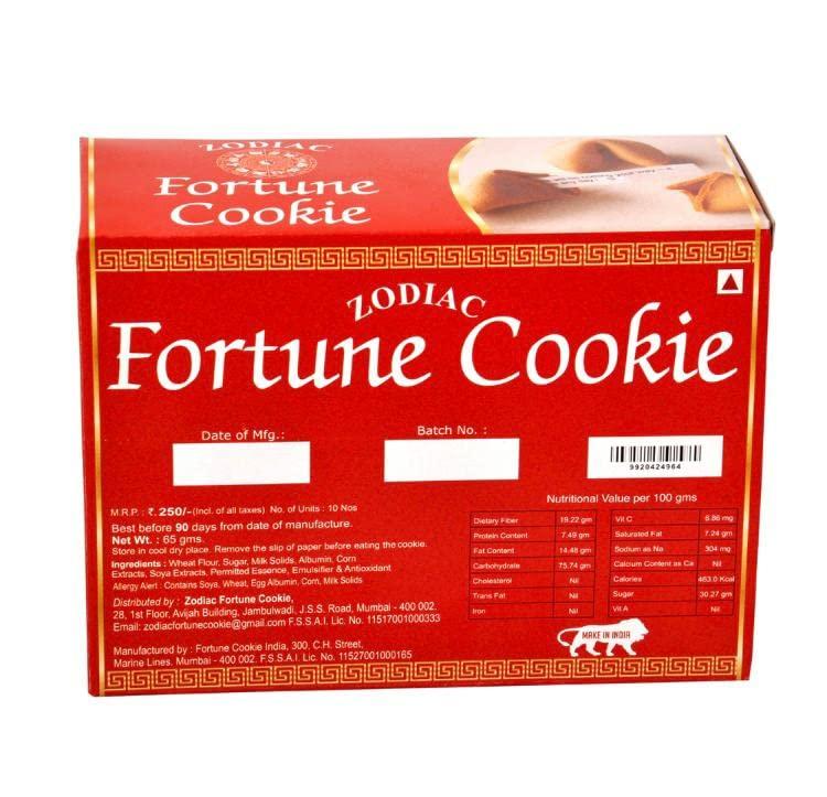 Zodiac Fortune Cookie ZODIAC FORTUNE COOKIE Vanilla Flavour Cookie,65 Grams