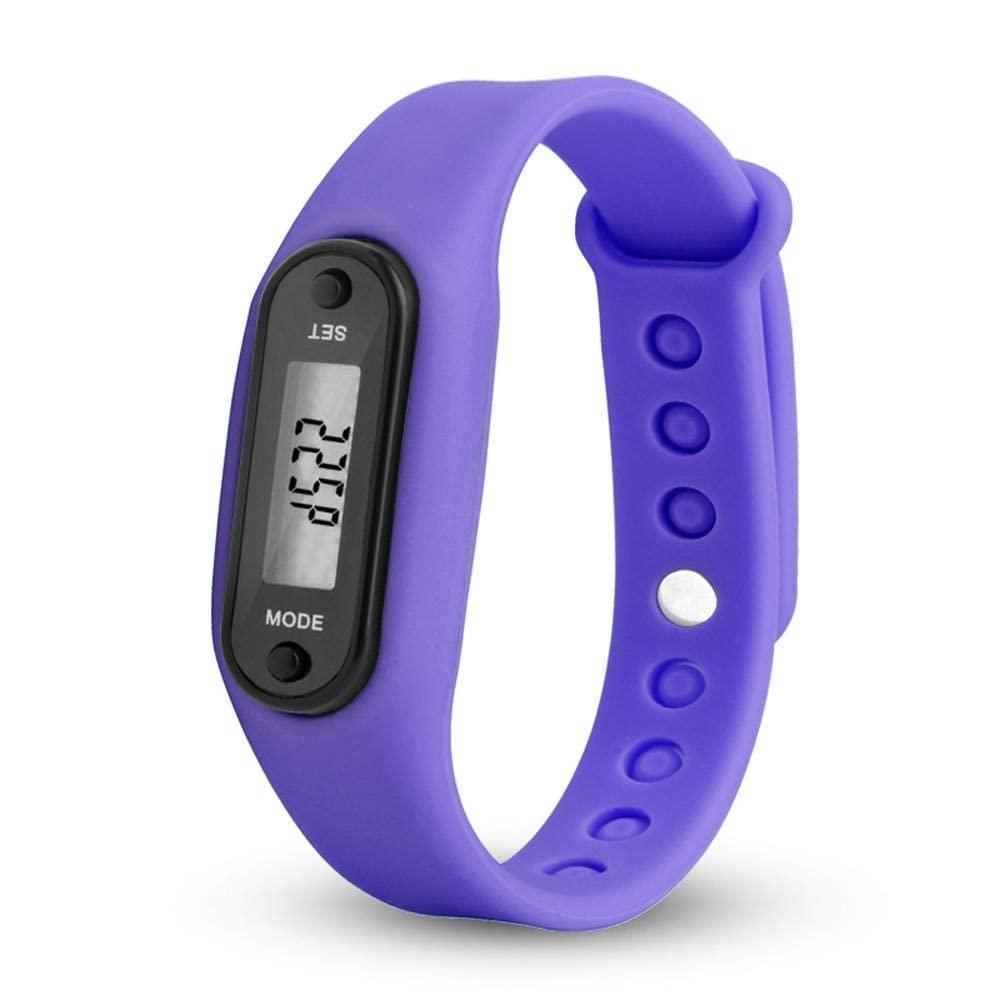 UBERSWEET UBERSWEET Digital Purple LCD Watch Run Step Walking Distance Calorie Pedomer Calorie Sport Bracel Watch for drishipping N0807 : L