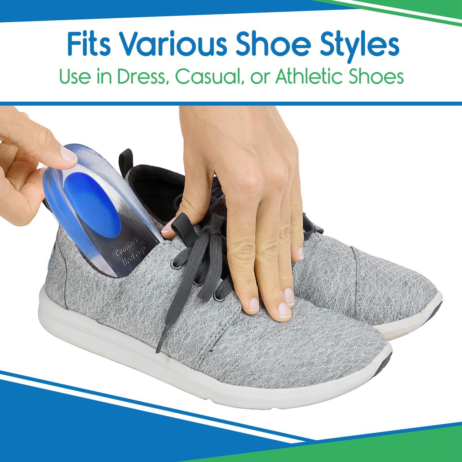 VIVEsole ViveSole Silicone Gel Heel Cups - Shoe Inserts for Plantar Fasciitis, Sore Heel Pain, Bone Spur & Achilles Pain - Pad & Shock Absorbing Support (US Men\'s 10-13)