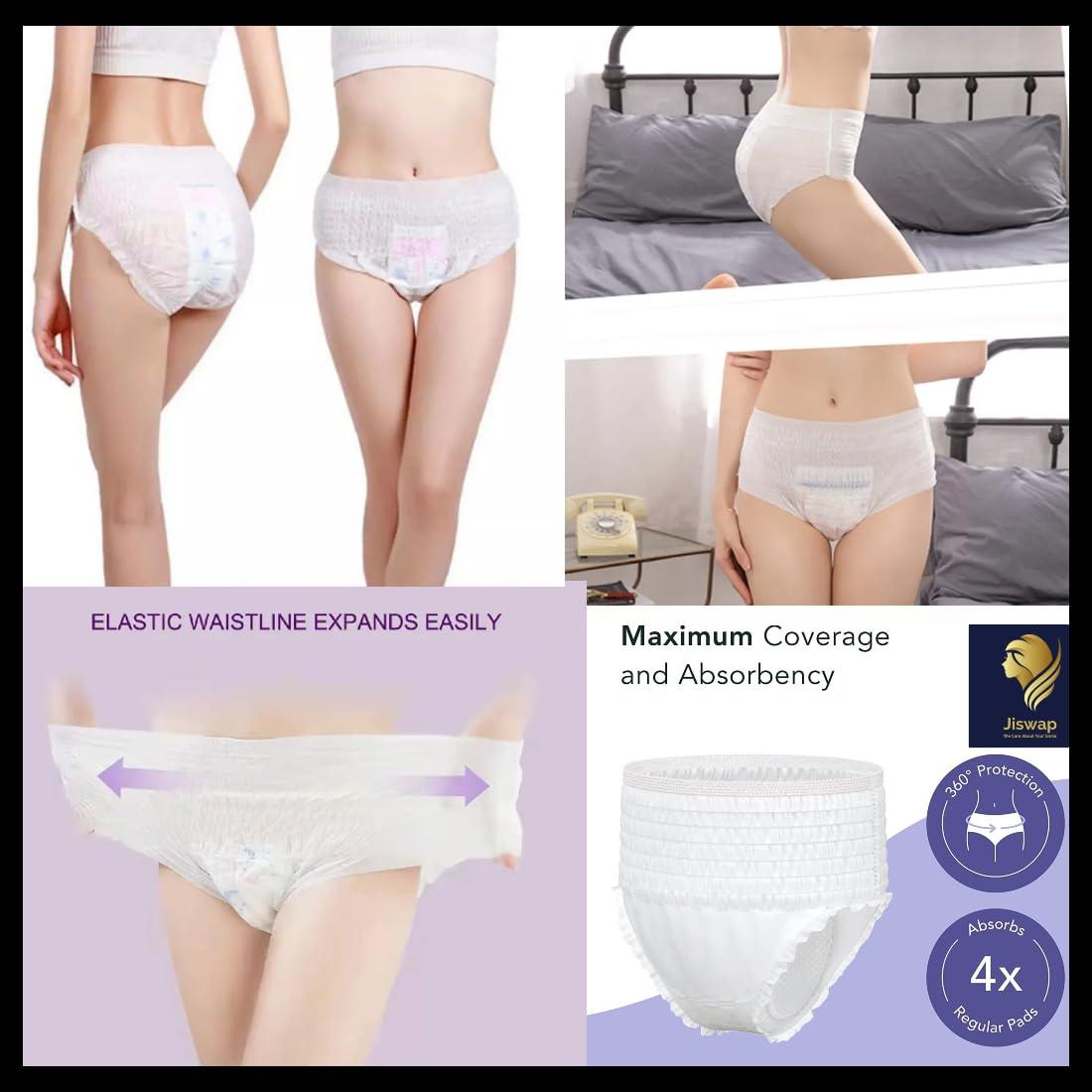 empresa industries Overnight Period Panties (Medium/Large size, pack of 15 panties) for heavy flow period protection | with 360 degree anti-leakage design & airy-soft fabric | 1 panty = ~3 regular pads (Pack of 15)