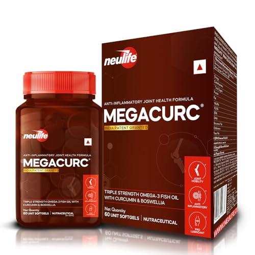 VITROVEA VITROVEA Neulife MEGACURC Nano-Curcumin + Triple Strength Fish Oil with 10X Boswellia Power - Advanced Joint Support - High Absorption Formula - 60 Softgels - Omega 3, Anti-Inflammatory Supplement