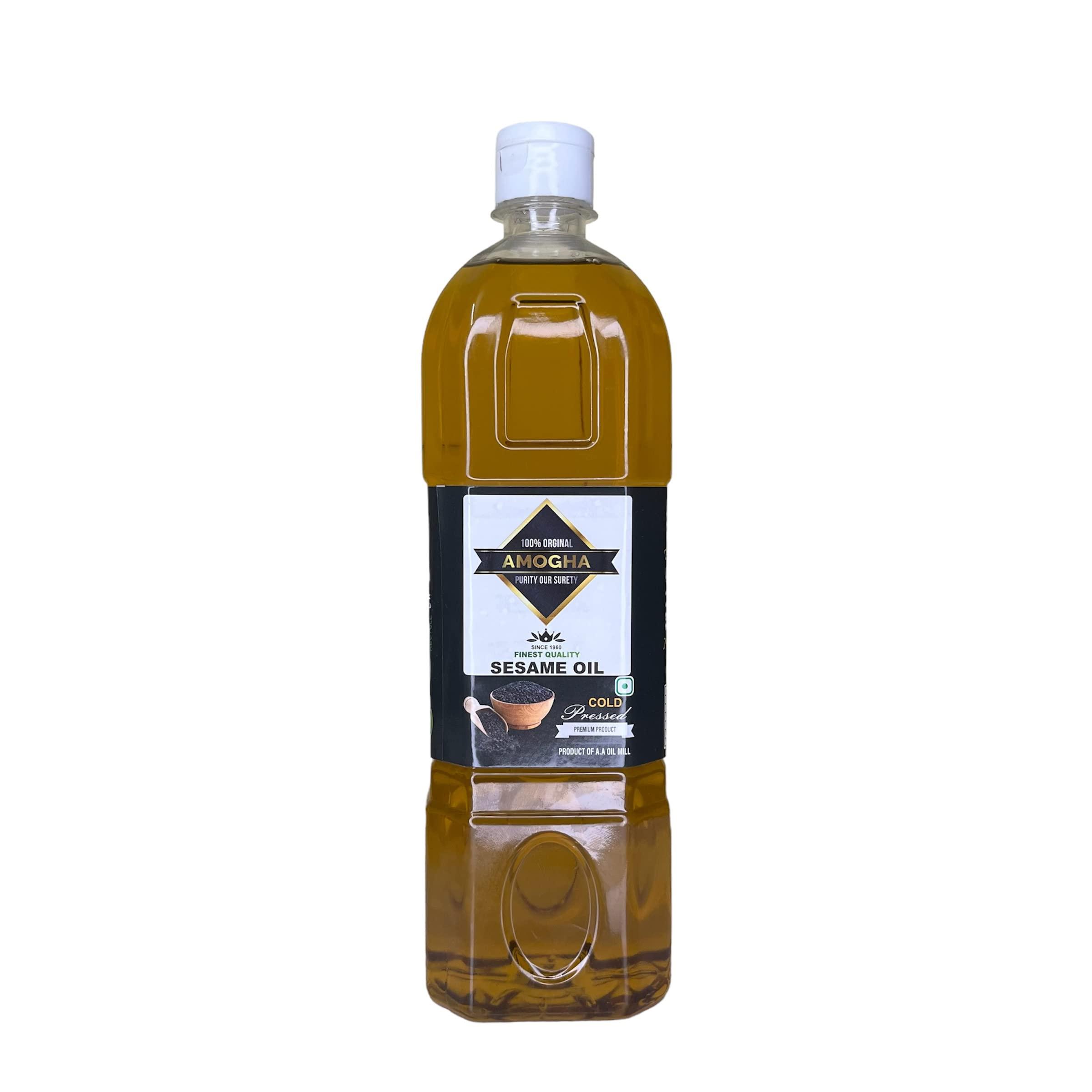 A.A Oil Mill AMOGHA COLD PRESSED/WOOD PRESSED SESAME OIL - 1 LITER