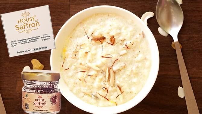 House of Saffron House of Saffron 5grams Kashmir Mogra Kesar Premium Original Saffron for Pregnant Women, Milk, Cooking, Biryani, Skin, Grade A1+++ Natural All Red Long Threads Pure Keshar - 5g