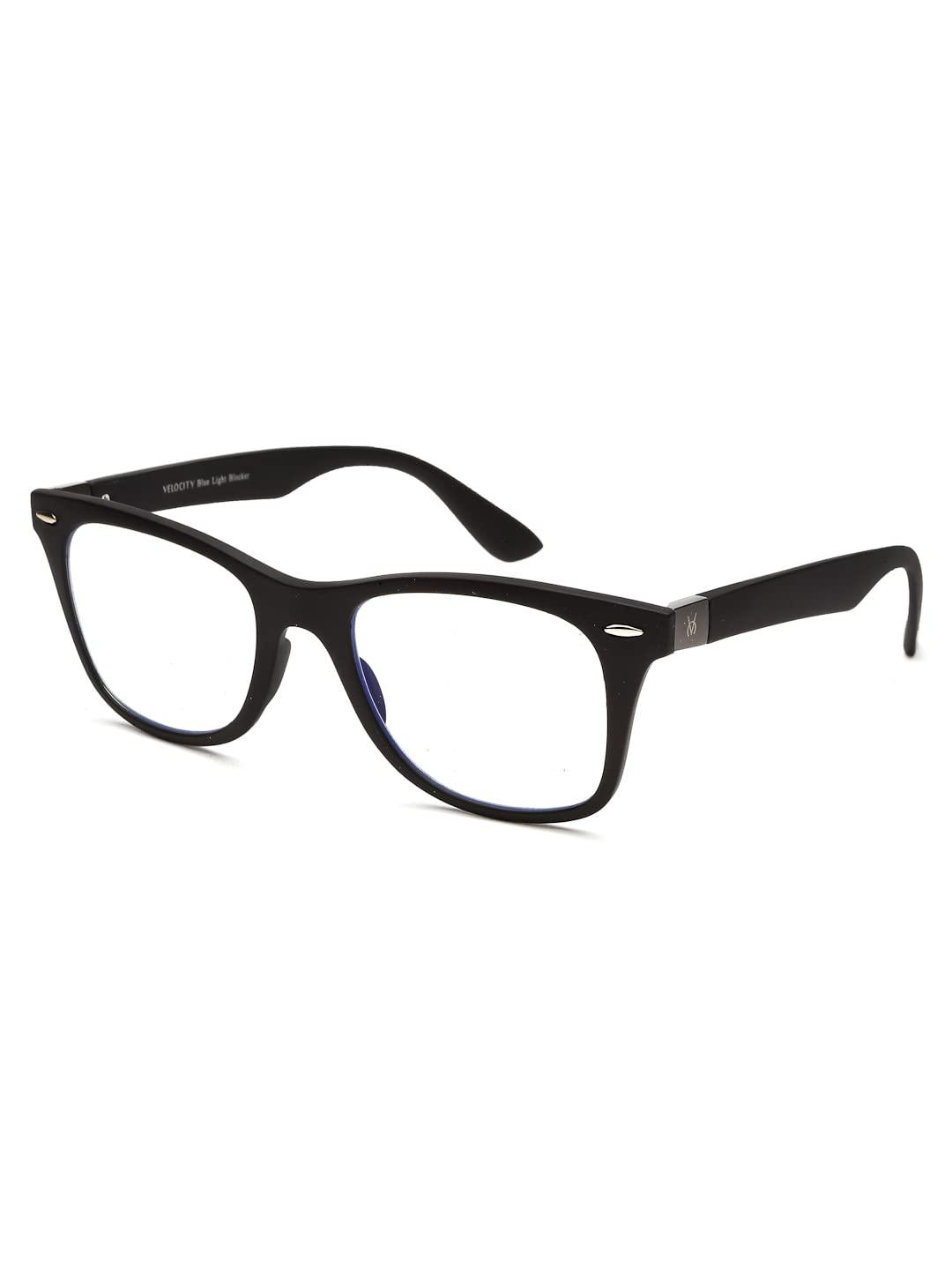VELOCITY STUDIO Velocity Blue Ray Protection Black Oval Frame Computer Eyeglasses For Men