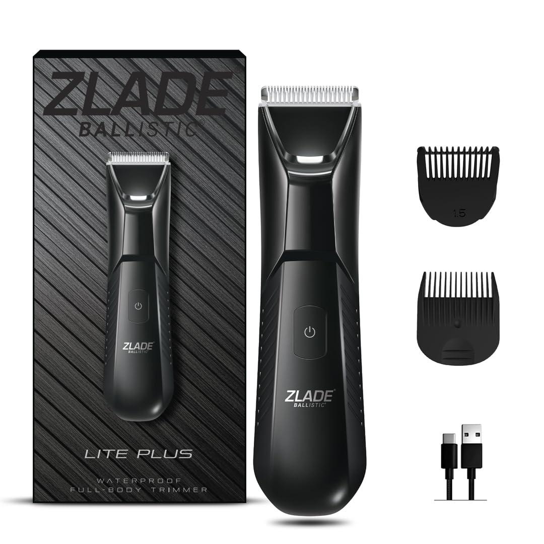 ZLADE Zlade Ballistic LITE PLUS Body Trimmer Men Manscaping, Private Part Shaving, Beard, Pubic Hair Groomer, Waterproof, Rechargeable, Fast Charging, Travel Lock- Color Black