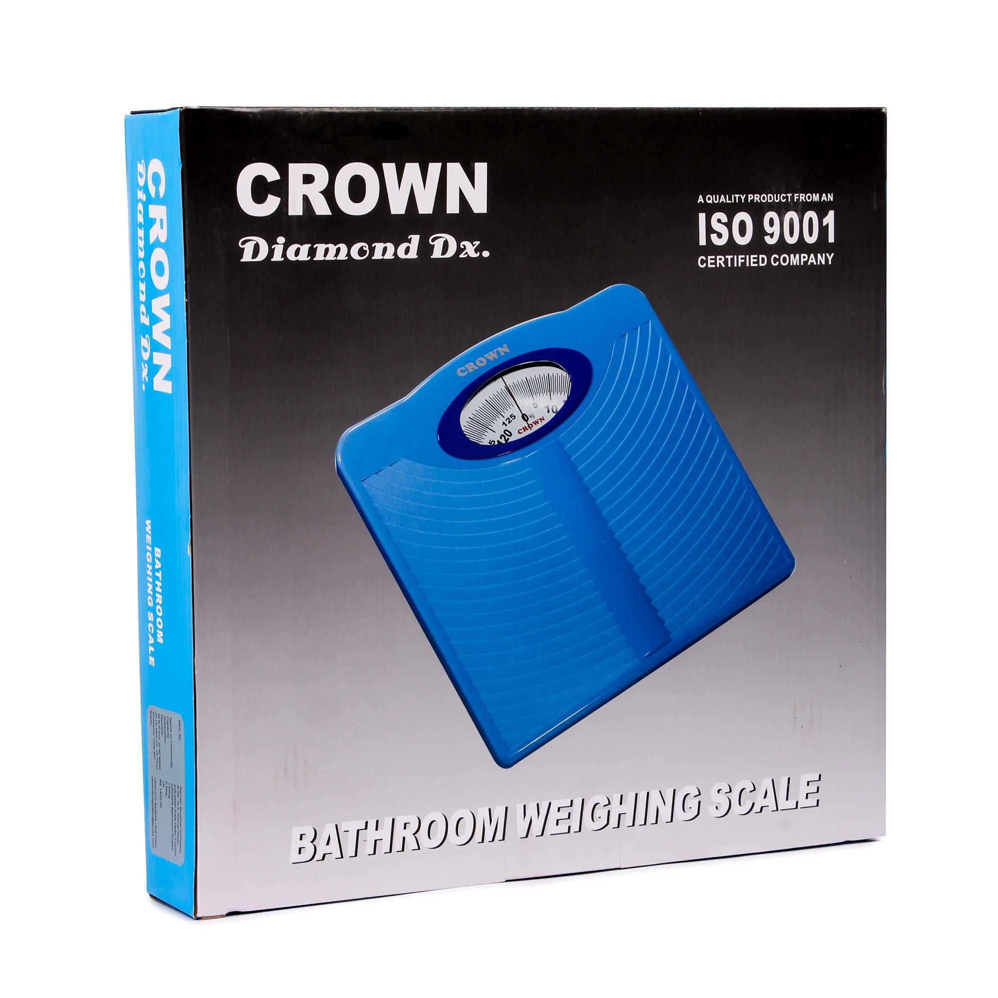 CROWN CROWN Diamond Deluxe Personal Bathroom Weighing Scale For Human Body, Mechanical Manual Analog Weighing Scale upto 130 kgs capacity (White)