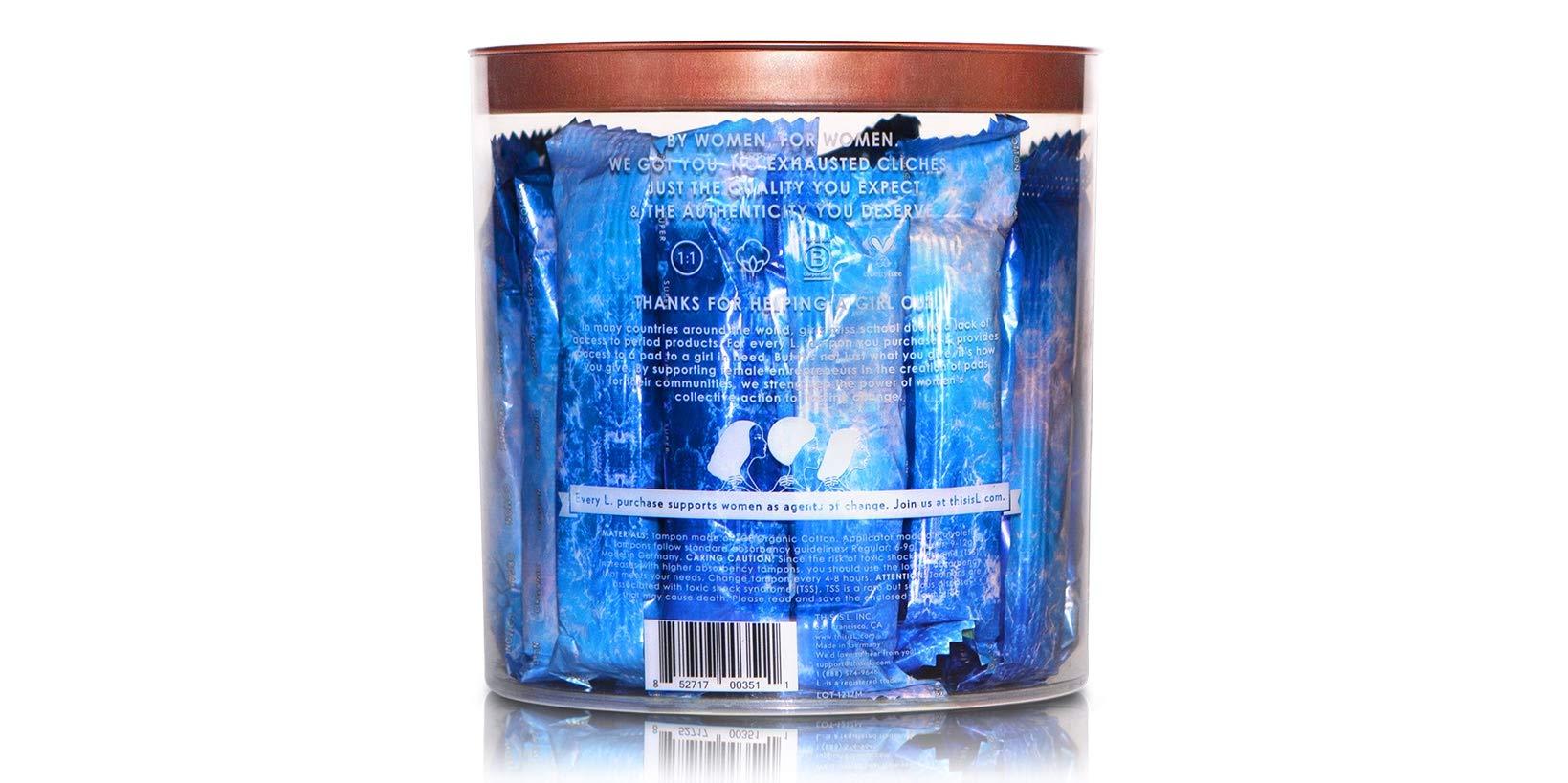 L. L. Organic Cotton Tampons with BPA-Free Applicators, Super Absorbency (30 Count)