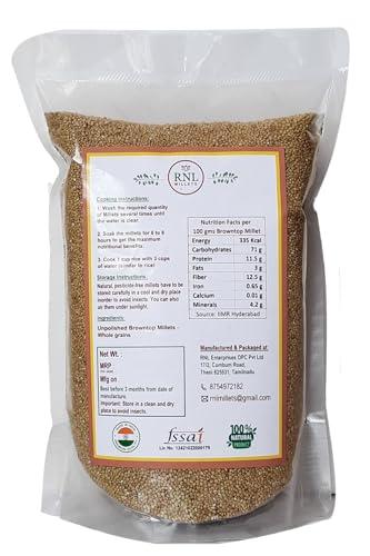 Generic Unpolished Browntop Millet 1kg (2 x 500g), Andu korralu, Hari Kangni, Kula Saamai, Korale