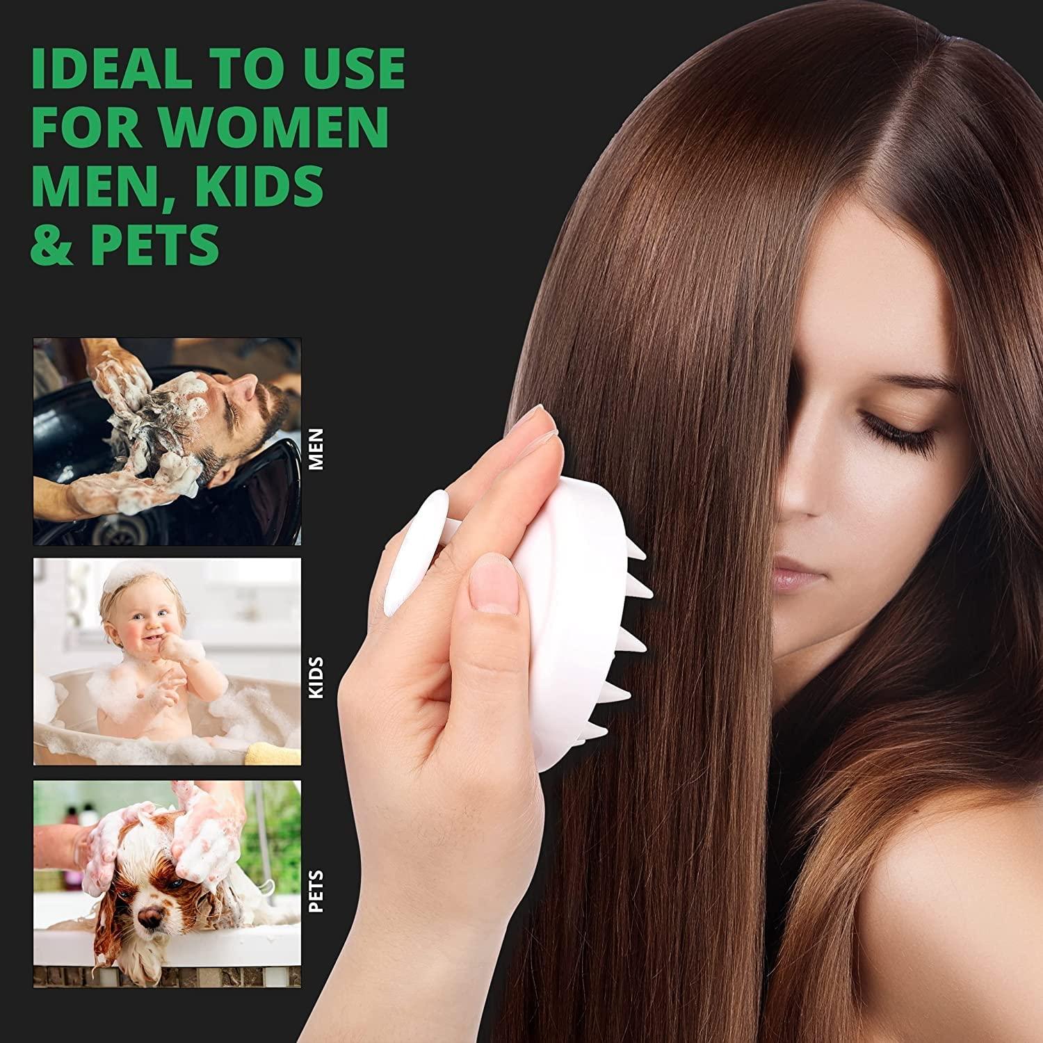 Renesmee RENESMEE Hair Scalp Shampoo Massager Brush - Silicone Bristles - White