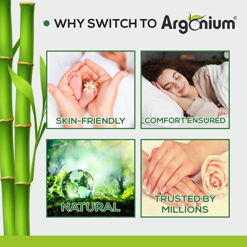 ARGONIUM Argonium Prime Biodegradable Bamboo Sanitary Pads - (Pack Of 4*25 = 100 Pads XXL-330mm) | Pure Bamboo Base, Rash-Toxin-Irritation Free, High Absorbent, Heavy Flow, Extra Long Day-Night Napkin For Women Skin Friendly