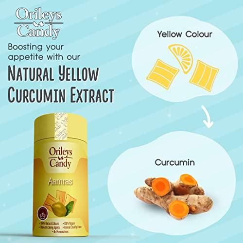 ORILEYS CANDY TRADITIONAL CRAFTED CONFECTIONS Orileys Pillow & Slice Candy Tin - Natural Colours. No Added Preservatives, Talc Free (Aamras, 250 grams)