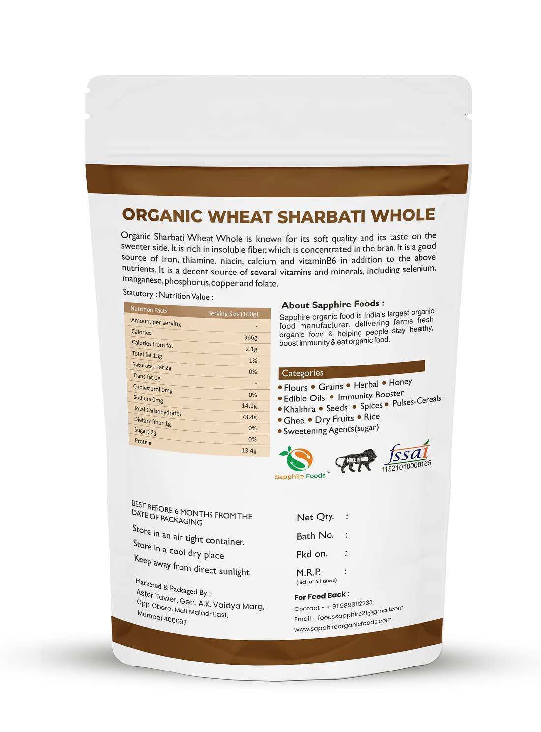SAPPHIRE FOODS SAPPHIRE FOODS Natural & original Sharbati Wheat Whole grain Pure Clean Sharbati Gehu New Sharbati Wheat | healthy wheat grain Healthy Grains Fiber Rich immunity builder New Sharbati Wheat (500g)