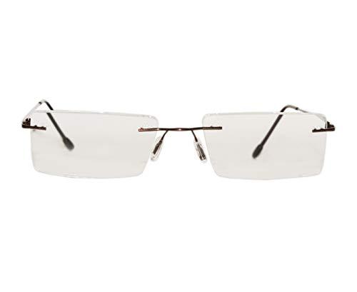 Peter Jones Peter Jones Brown Rimless Unisex Reading Glasses (Eye Power 2.50)