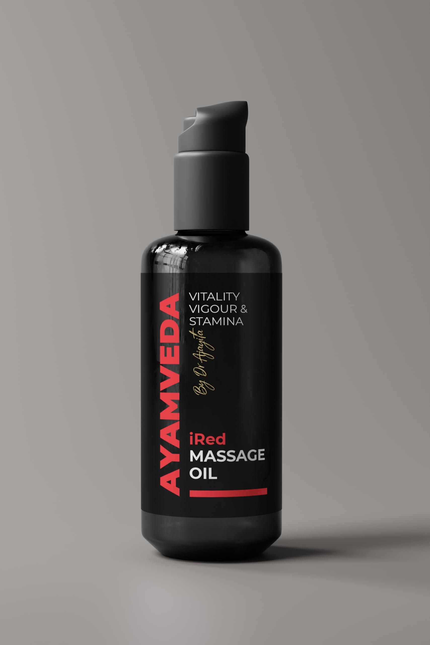 I-RED I-RED Ayamveda By Dr.Ajayita\'s - Combo | Massage Oil And Powder | Men Strength And Stamina (1 Month)
