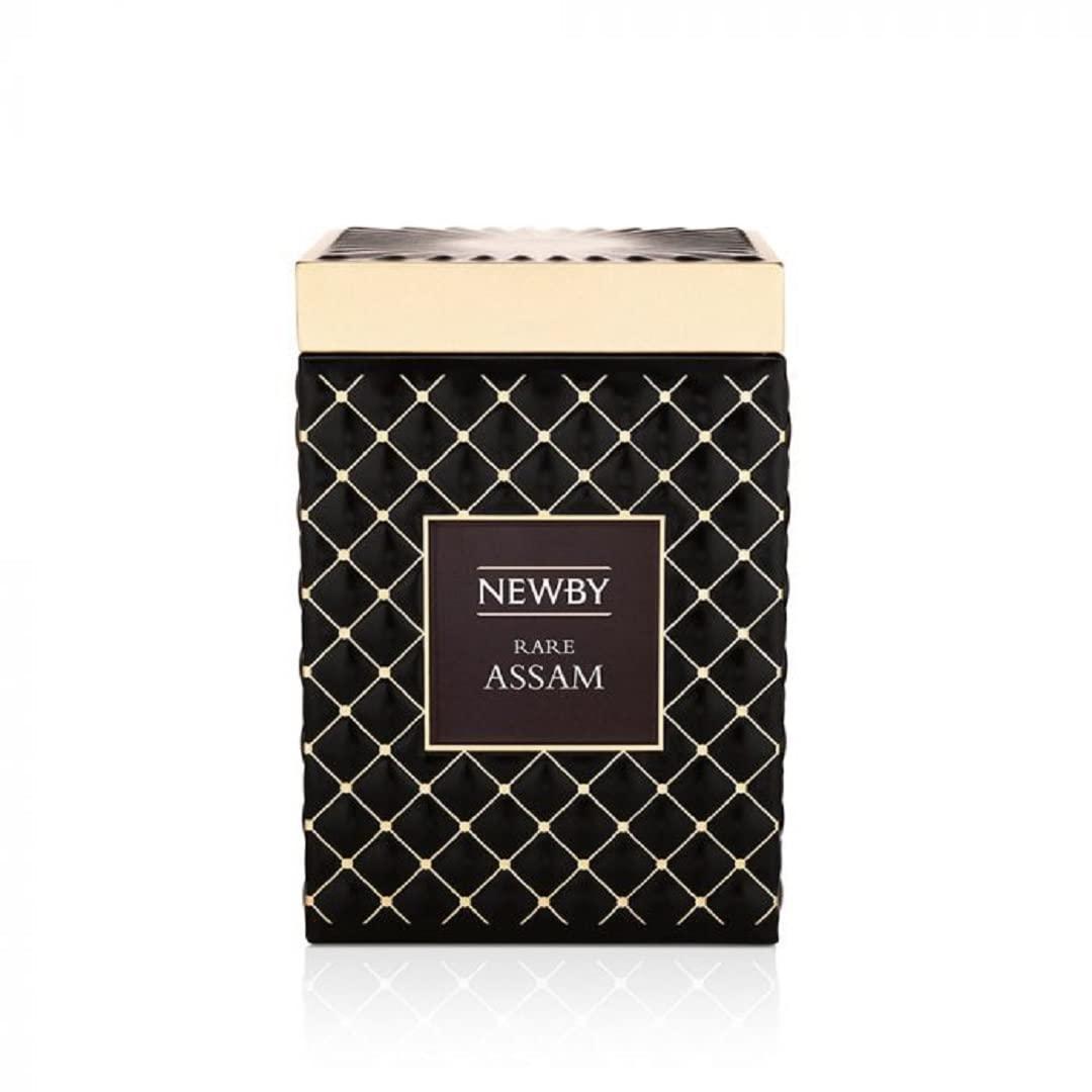 Newby Newby Rare Assam Loose Leaf Black Tea, 100 Grams Caddy Box, Harvested During Second Flush Having Malty Taste and Sweet Aroma of Brown Sugar Best Buy for Tea Lovers