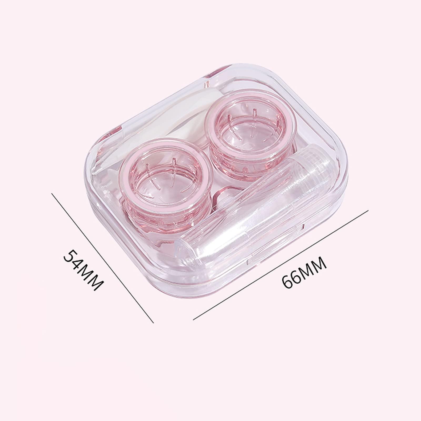wolpin wolpin Plastic Travel Contact Lens Case Box Case See Through Leakproof, Potable Lens Box For Man And Women(Transparent, Pink)