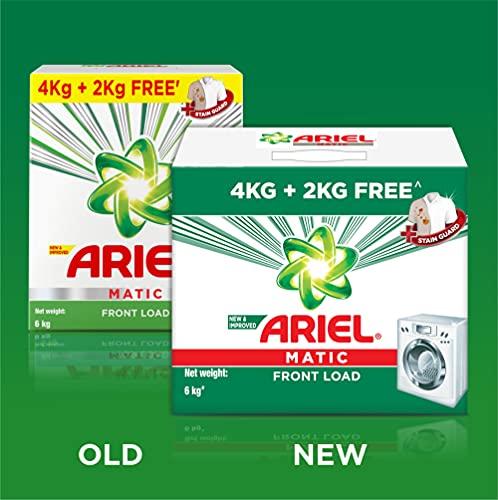 Ariel Ariel Matic Front Load Detergent Washing Powder - 4 kg with Free Detergent Powder - 2 kg - Pantry & Ariel Matic Liquid Detergent, Front Load, 1 Litre, Pack Of 1