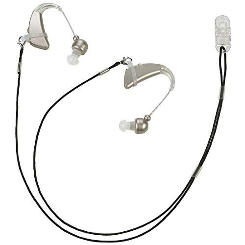 MEDca Hearing Aid Clip - Protective Holder with Anti Lost Lanyard Cord - Rope with Loops and Clip and Security Clip Ideal for Behind the Ear Hearing Aids and Personal Sound Amplifiers