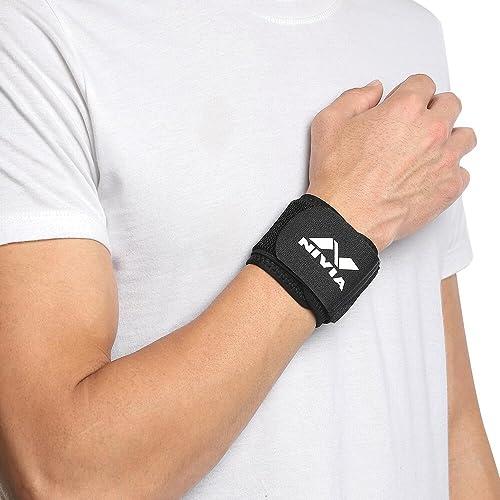 Nivia Nivia Weightlifting Gym Belt for Back Support (Blue, Size 30\") & Nivia Weight Lifting Wrist Support, Pack of 2 (Black) Free Size
