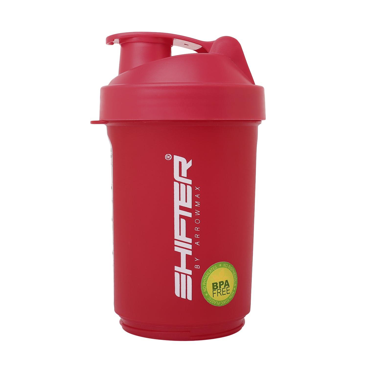 SHIFTER SHIFTER Gym Shaker for Protein Shake Leakproof Shaker Bottles for Protein, Preworkout and Bcaa Shake, Protein Shaker Bottle for Gym Gym Bottle for Men and Women BPA-Free 700ML (RED)