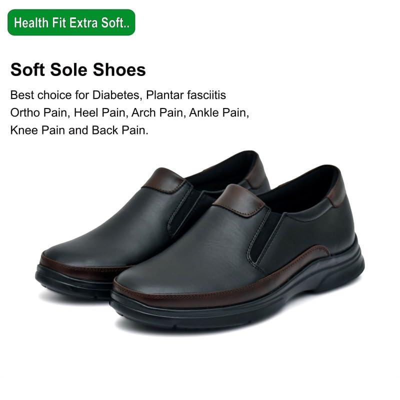 HEALTH FIT HEALTH FIT Orthopedic & Diabetic Shoes Breathable Soft Sole Ultra-Lightweight Shoes for Men\'s 1731 BK 11 UK Black