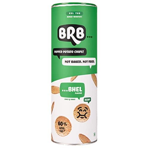 BRB BRB Popped Potato Chips | Not Baked, Not Fried | 85 Grams | Bhel Flavour | 60% Less Fat | Low Calorie | Healthy Snack,XXL Tub - Bingeworthy!