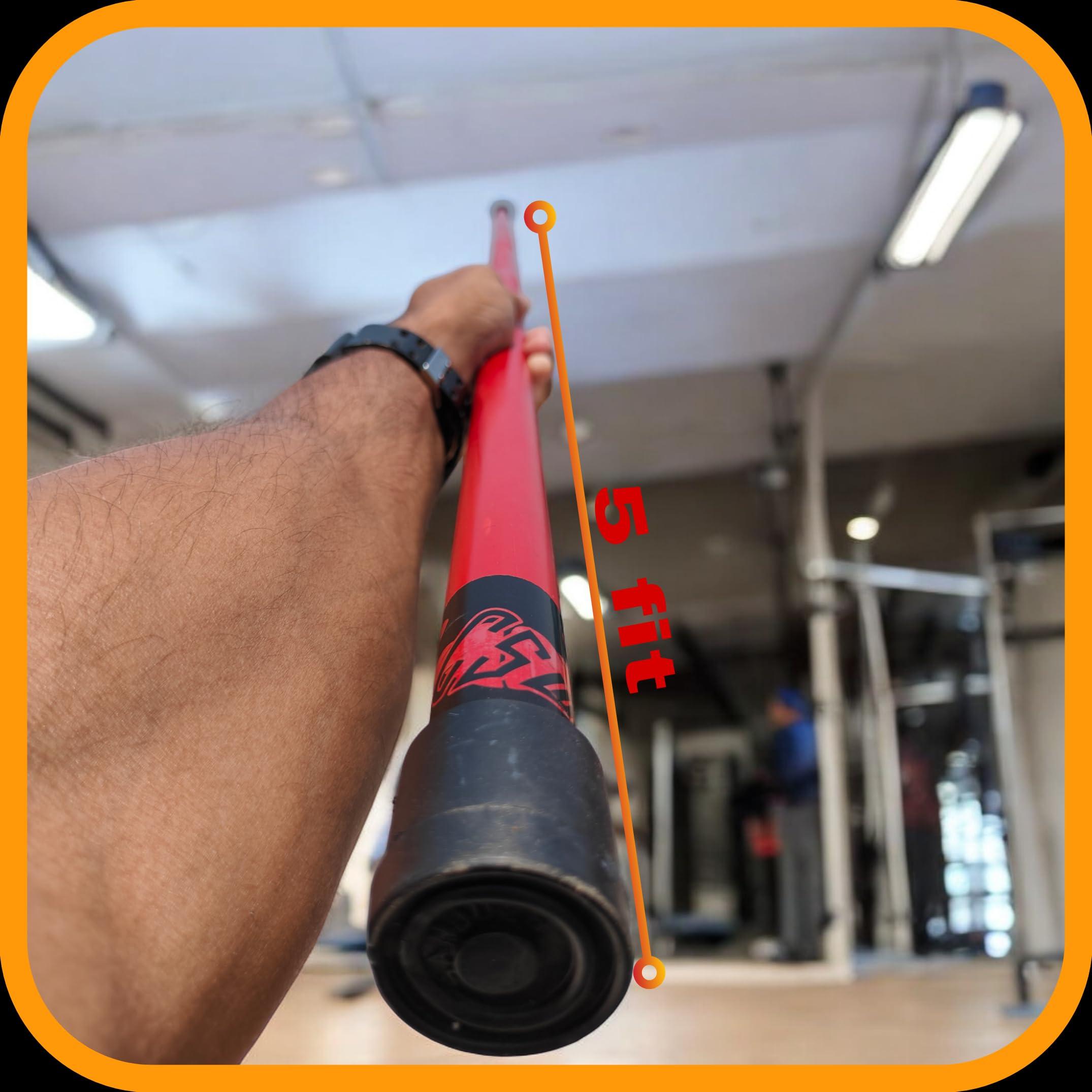 Calistreet workout Calistreet workout PVC Gym Stick for Exercise, Stick for Whole Body Exercise, Full Body Warm up, Stick for Weight Loss, Stick for Self Defence, Yoga, Flexibility, Mobility, Gatka Bo Staff (Red) 5 fit