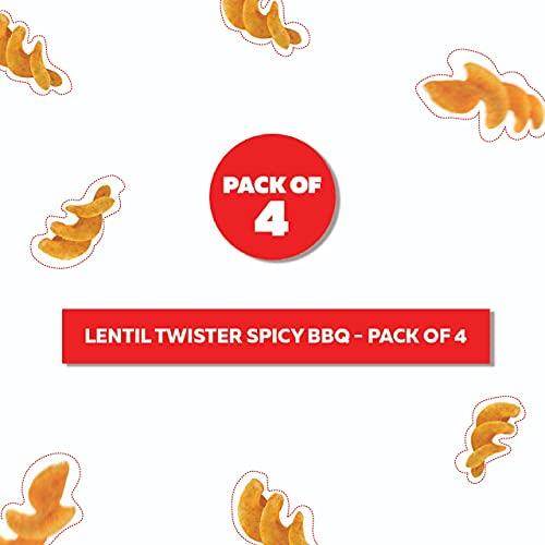 Snac Atac Lentil Twister Spicy BBQ Gluten Free Protein Packed - 360g (Pack of 4)