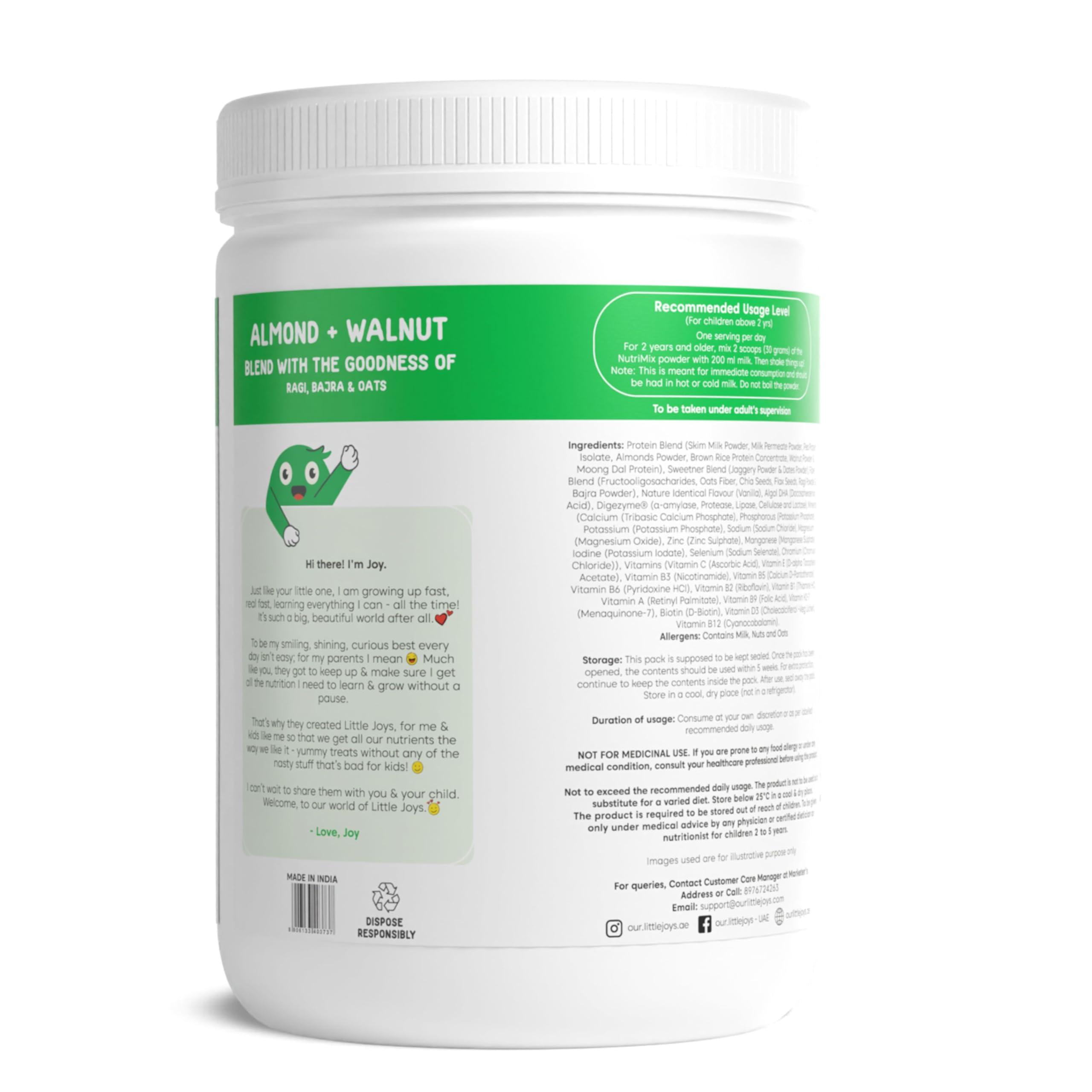 Little Joys Little Joys Nutrimix Nutrition Powder 350g | 2-6 Years | No Refined Sugar | Supports Healthy Growth & Boosts Immunity | With Ragi, Bajra, Almonds & Oats | Vanilla Flavour