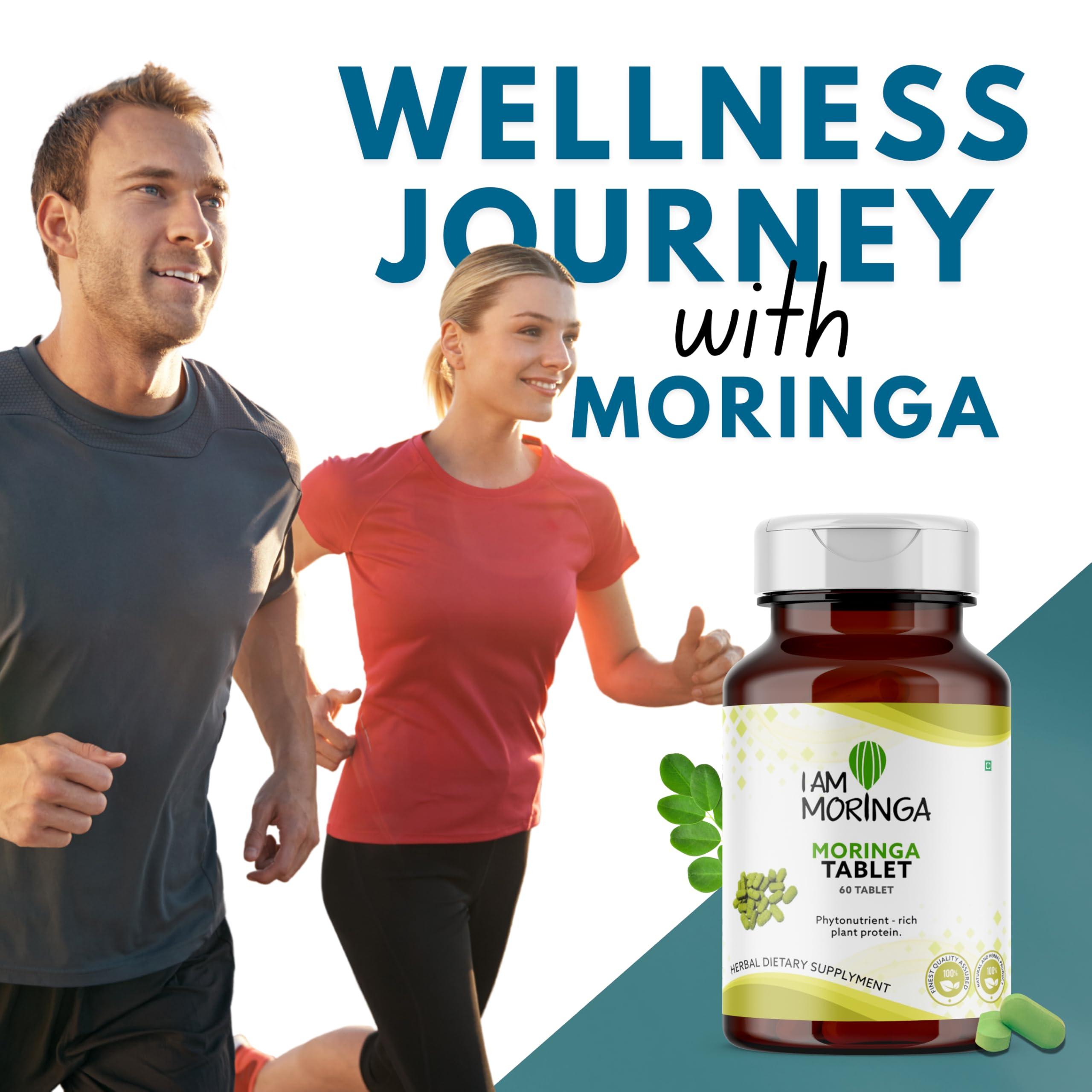 I Am Moringa I am Moringa 100% Pure Moringa Tablets 60 Tabs Rich in Nutrients & Antioxidants Non-GMO, Gluten-Free Convenient Superfood Supplement