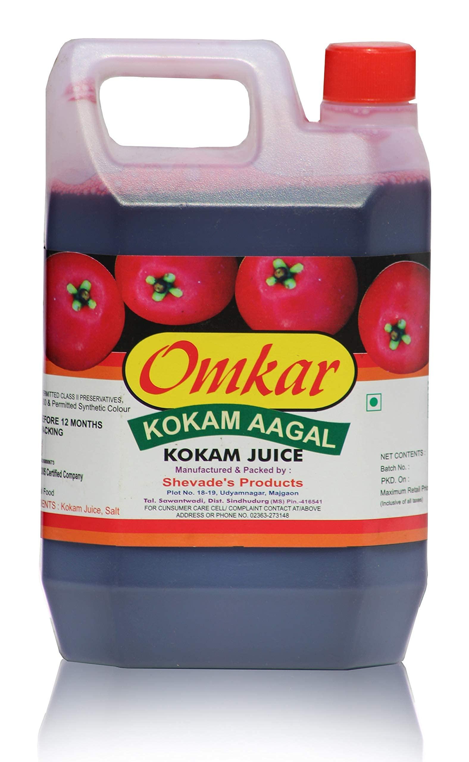 Omkar Products Omkar Products Kokam Juice (Kokam Agal) (Without Sugar)- 1000 Ml (Pack of 2)